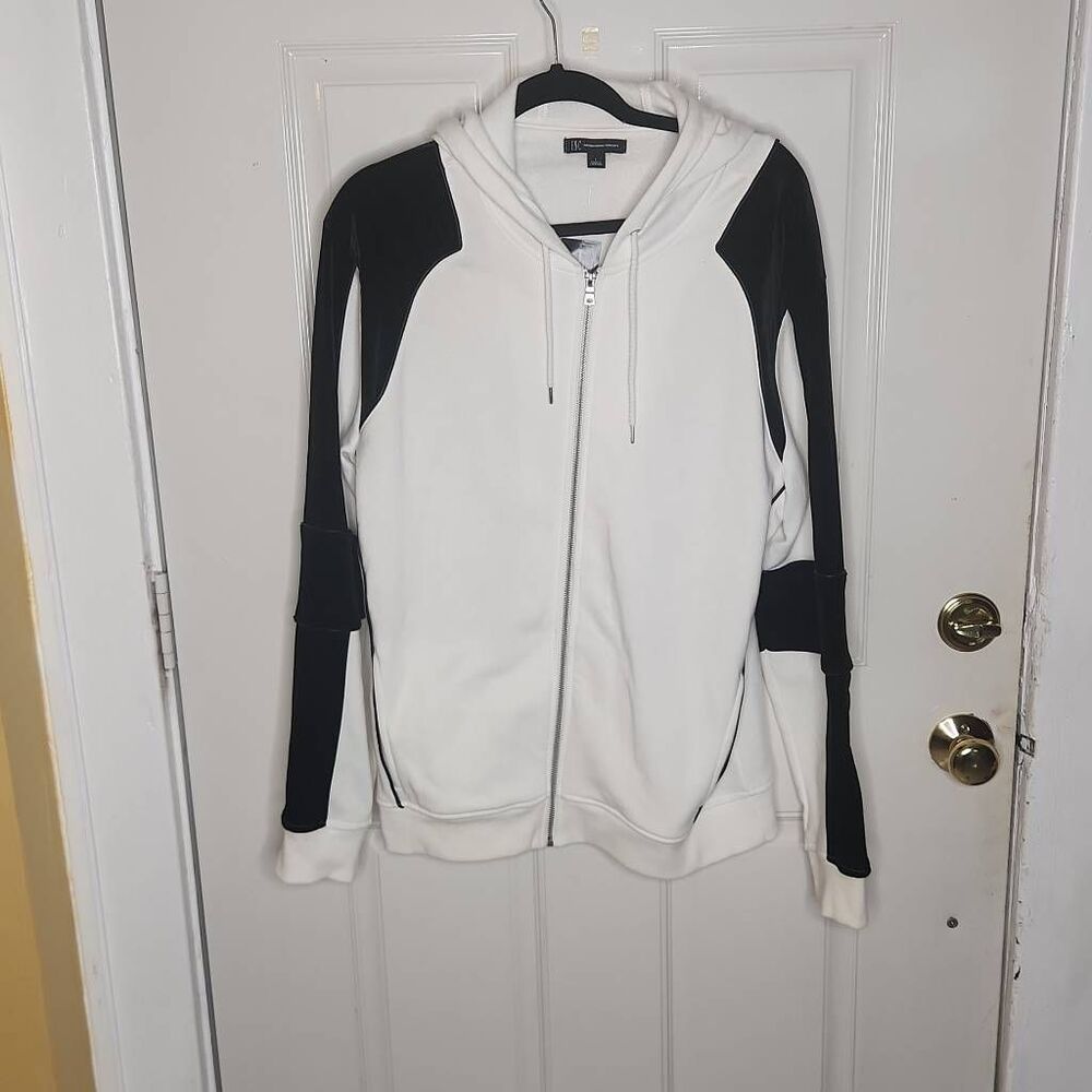 INC International Concepts black and white hoodie men's size L